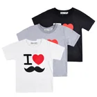 Trendy Kids Clothes I Love Moustache T Shirt Children Summer Clothing Wholesale
