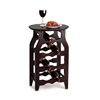 Brown wood wine table wine rack chair shape wine bottle display and storage shelf