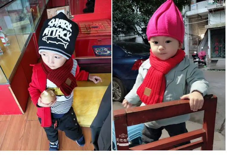 childrens scarf childrens winter scarf  childrens winter for boys scarf knitted warm red scarf scarves for girls (9)