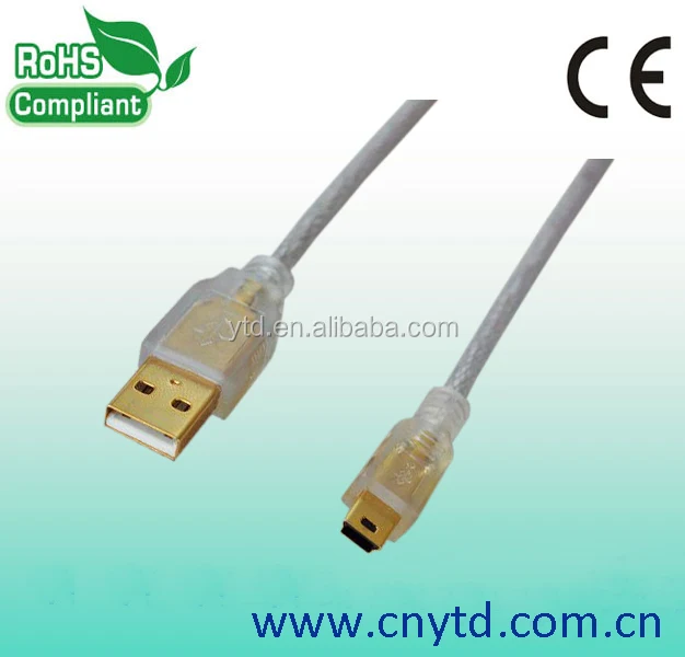 wholesale gold plated round shape mini usb 2.0 cable - ANKUX.COM