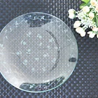 round clear tempered glass serving dish tray