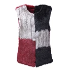Fashion Ladies Wholesale Fur Knitted Gilet Waistcoat Custom Winter Ladies Warm Rabbit Fur Real Vest Knit