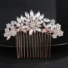 2018 New product rose gold color wedding hair comb, bridal decoration flower hair comb wedding headdress