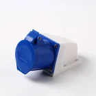 3 Poles Electrical Sockets Male Female Blue Industrial Plug Socket