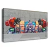 Graffiti Canvas Painting Street Pop Art Utopia Painting 3D Cartoon Figure HD Prints Wall Picture for Living Room