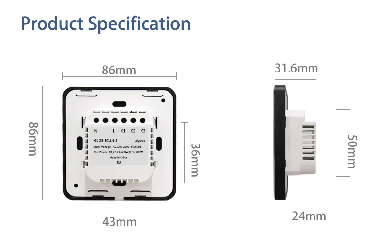 OEM ODM Design App Remote Control Smart home Zigbee Intelligent Dimmer Switch - ANKUX.COM