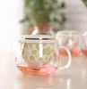 Flower TeaCups Teapot With Lid Tea Leaves Filter Strainer Lemon Tea Maker Coffee Infusers Mug Glass+Ceramic For Creative Gift