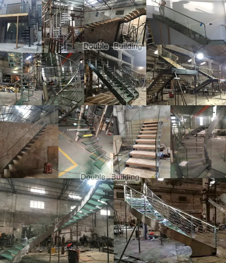 楼梯试装照片显示 那些照片是我们工厂的,那些楼梯在抛光前, 我们将在