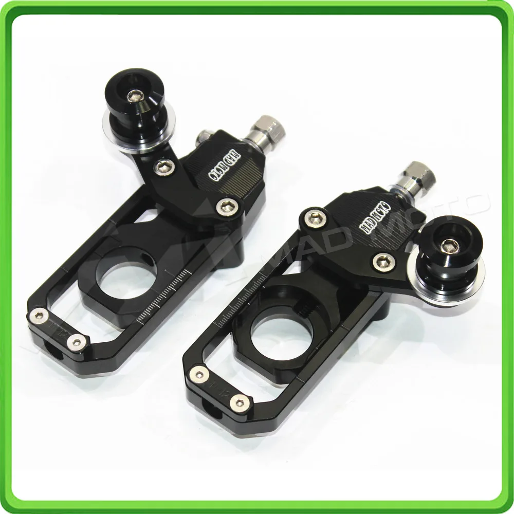 Motorcycle Chain Tensioner Adjuster with bobbins kit for Kawasaki Ninja ZX6R ZX-6R 2005 2006 2007 2008 2009 2010 2011 2012 Black (3)