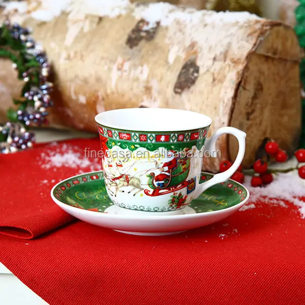2017 christmas design coffee cup and saucer