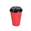 Ripple Red Cup Disposable Premium Quality Coffee Paper Cup with Lid