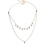 high quality 925 sterling silver 18k gold rose gold bezel tiny cz drop charm double layer choker necklace