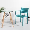 best price green wholesale beach stackable plastic outdoor garden arm chair for sale