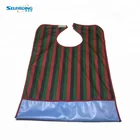Terry Cloth PVC Clothing Protector Custom Waterproof Feeding Apron Washable Reusable Adult Bibs