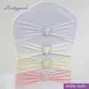 LGS063 ivory white wedding banquet favor spandex chair sash with buckle wholesale