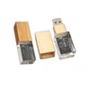Wholesale Custom 3D LOGO Crystal USB Flash Drive 8gb 16gb 32gb USB pendirve/storage equipment/Storage device