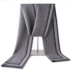 High quality luxury 100% wool knitted scarf jacquard pattern scarves