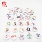 popular Hot Sale Wooden Buttons Handmade number pattern print Buttons For Shirts