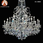Clear and Blue Crystal Maria Theresa Chandelier with Clear Glass