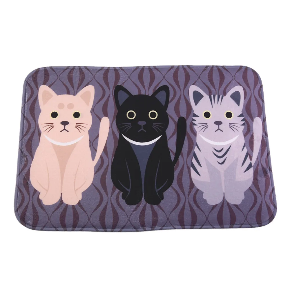 New hot Creative Kawaii Welcome Floor Mats Animal Cat Print Bathroom Kitchen Carpets House Doormats For Living Room Anti Slip