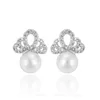 92341-high quality fashion jewelry crown stud pearl earrings