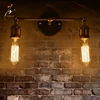 Vintage LED Filament Bulb Wall Lamp Single Double Heads Dia-cast Aluminum Lamp Holder Metal Ceiling Rose without Shade