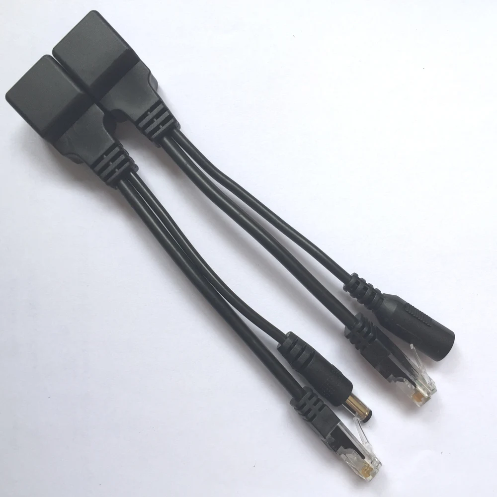 Cdycam-20pcs-10pair-POE-Adapter-cable-screened-POE-switch-POE-Splitter-Injector-Power-supply-12-48V