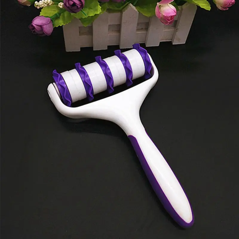 2017 New Fondant Strip Ribbon Cutter Sugarcraft Cake Decorating Tools Plastic Cake Rolling Pin Embosser Roller Set Baking Tools