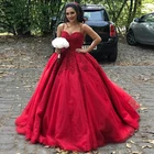 Spaghetti Straps Indian Pakistani Wedding Dress Bridal Gown in Red