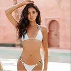 High quality custom made swimsuits hot selling small moq polyester spandex jewel seamless sexy bikini cloth
