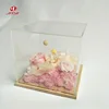 Jayi acrylic and wood factory offer clear acrylic display box with wood base for gifts