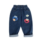3538 Factory direct sale fashionable kids pants custom print jeans for kids