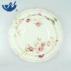 Beautiful embross home use round bulk white dinner dishes and ceramic plates set