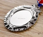 blank insert metal medals insert medallion with ribbon
