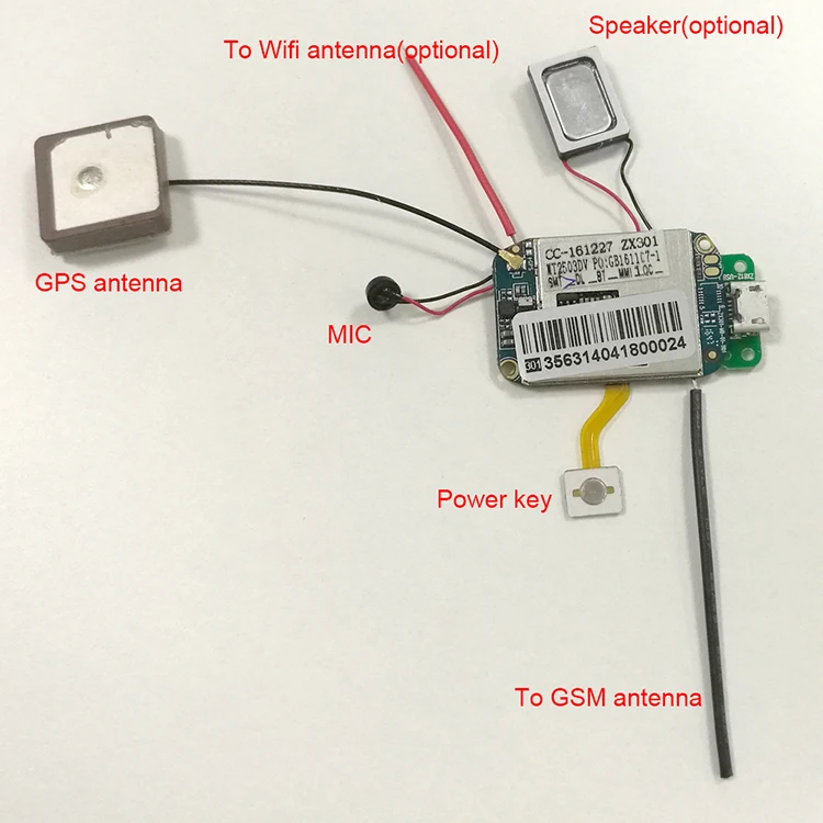 topin zx301微型gps跟踪器芯片支持gsm gprs wifi外部