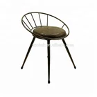 XQ-654 Spray Metal Frame Four Iron Legs Round Seat Sponge Cushion Used Garden Furniture Bar Stools With low Backrest