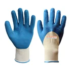New design blue latex foam 3/4 coated Working safety hand gloves