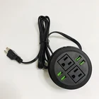 CE/ETL Certification 2 usa power 4 usb outlet round shape tabletop socket