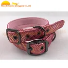 2018 hot cake pink shining nylon dog collar