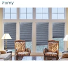 Modern interior blinds shade 100 polyester zebra window curtains
