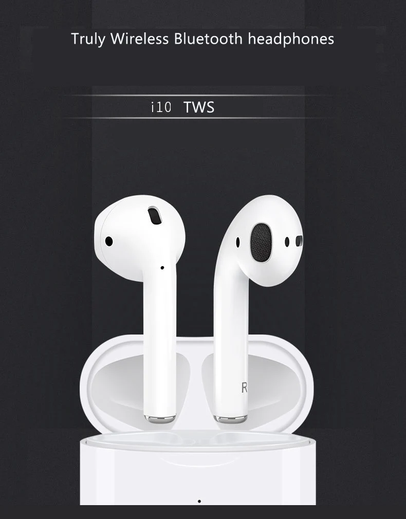 hot selling touch control waterproof wireless earphone i10 with wireless charging and charging box auto connect - ANKUX.COM