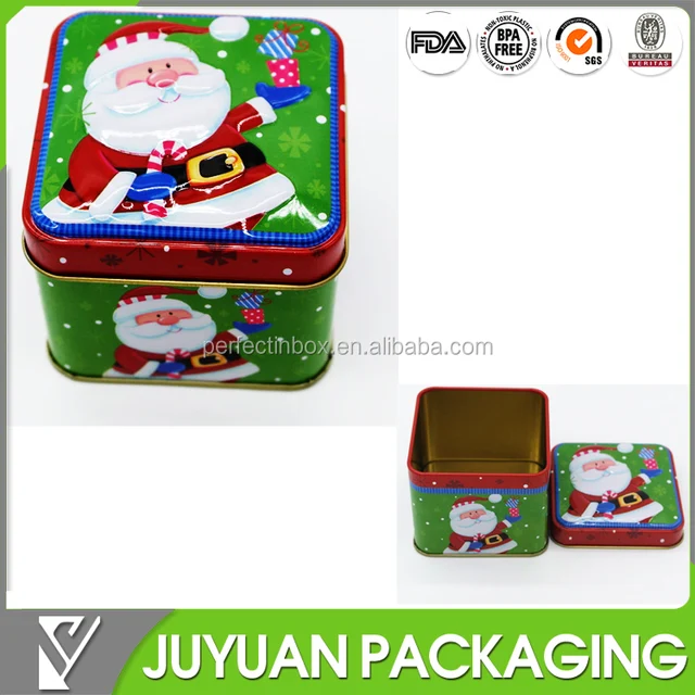christmas festival small gift candy storage metal tin cans