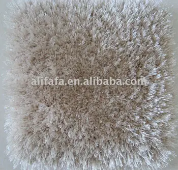 polyester stretch yarn with 300d silk yarn shaggy rugs