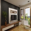 China Top quality living room hanging walnut tv cabinet modern design