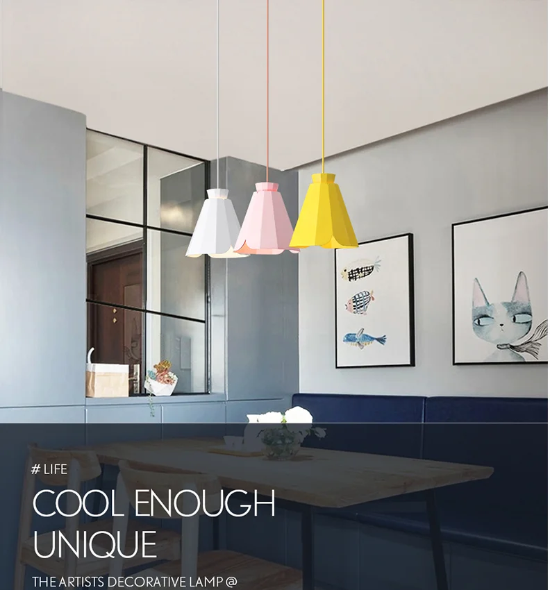 Nordic bedroom bedside simple decorative lamp dining room acrylic single head dining table chandelier