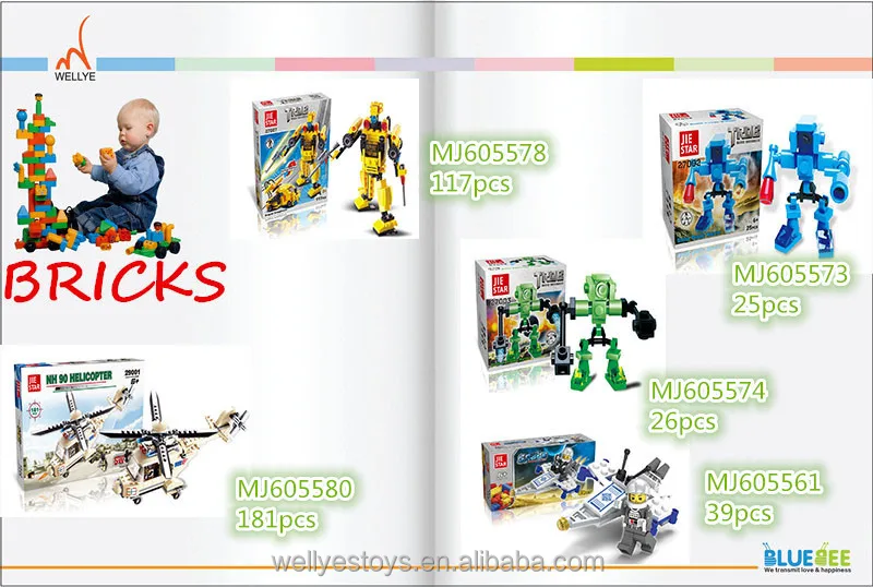 Brand new plastic building blocks toys for kids with high quality