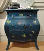 Butterfly Dark Blue Solid Wood French Provincial Drawer Chest