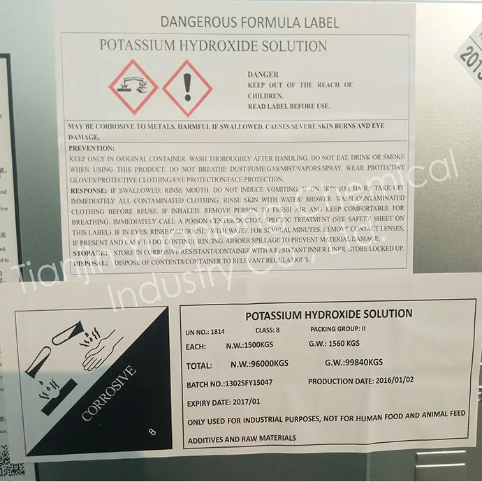 Koh Solution / Caustic Potash Liquid 48 / Potassium Hydroxide Liquid