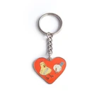 fashionable design custom service heart shape cartoon keychain