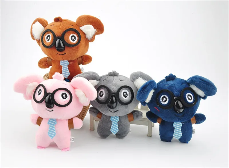 Cute Koala Plush Toys Small Cartoon Glasses Koala Plush Pendants Dolls Key Bag Pendant Party Promotional Gift 12pcslot 12cm (9)